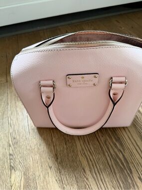 kate spade Pale Blush Leather Dome Satchel w/ Gold Hardware and crossbody strap